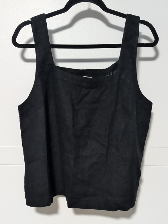 a new day Tops - a new day Black Square-Neck Linen Tank